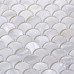 Ultra White Mother of Pearl Tile Backsplash Fish Scale Shell Mosaic Kitchen and Bathroom Wall Tiles (Tile Size: 1" x 1" x 1/12“)