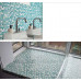 Glass Blue Tile Backsplash Cracked Crystal Mosaic Bathroom Wall Shower Floor White Stone Tiles