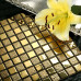 Luxury Gold Ceramic Mosaic Backsplash Slip-Resistant Coated Porcelain Tile Glitter Bathroom Tiles