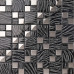 Silver Coated Crystal Backsplash Wall Tiles Black Glass Mosaic Tile Random Patterns for Kitchen and Bathroom