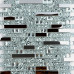 Silver Stainless Steel and Glass Backsplash Tiles Zebra Striped Crystal Rhinestone Mosaic Metallic Tile