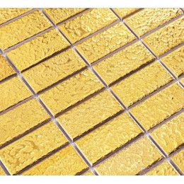 Luxury Gold Ceramic Brick Slip-Resistant Rectangle 1 x 2 In. Porcelain Tile Glitter Bathroom Floor Tiles