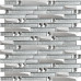 Silver Stainless Steel Tile Clear Crystal Glass Backsplash Random Interlocking Mosaic Tiles