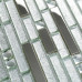 Silver Stainless Steel Tile Crystal Glass Backsplash Metallic Tiles Rhinestone Mosaic Bathroom Tile